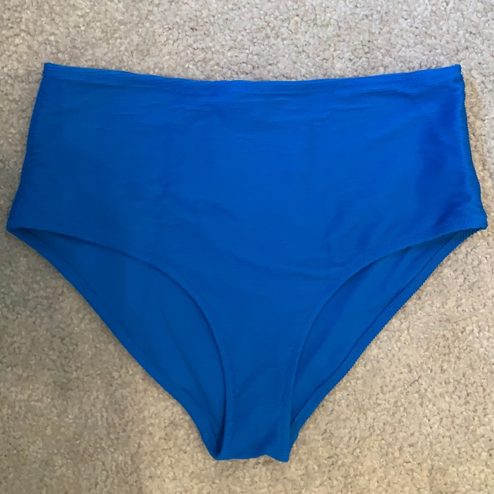 Retro L cobalt high waist bikini bottom